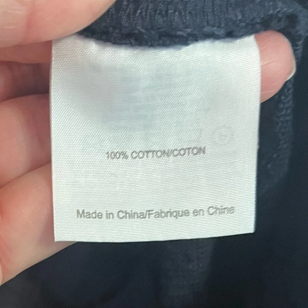 Tory Burch Navy Crop Textured Cotton Pants Sz 6 EUC - Picture 3 of 7